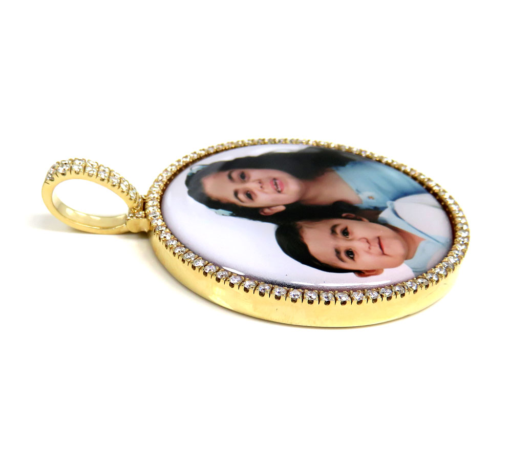 14k gold xl heavy duty diamond picture pendant 2.50ct 