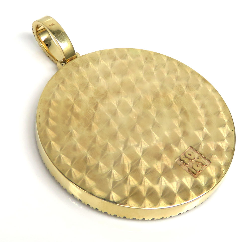14k gold xl heavy duty diamond picture pendant 2.50ct - Image 4