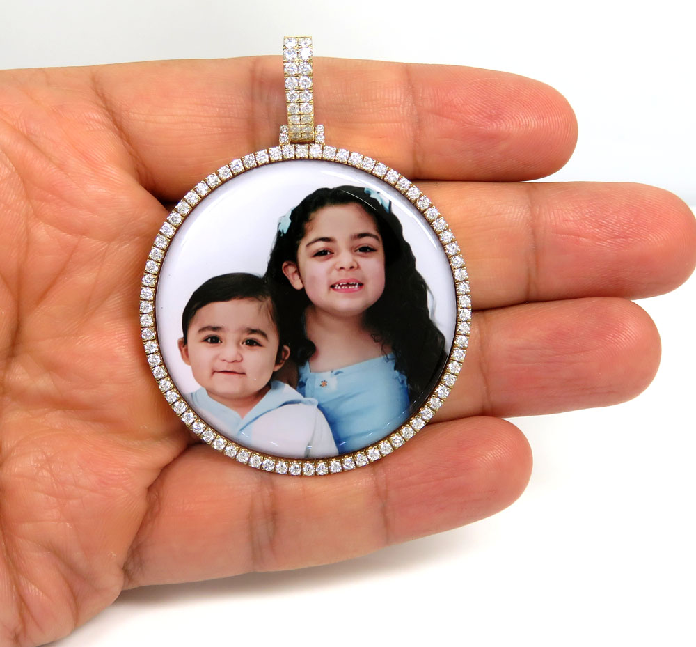 14k gold xl heavy duty diamond picture pendant 2.50ct - Image 5