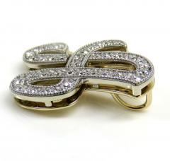 14k two toned gold custom diamond vintage initial pendant 1.00ct