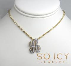 14k two toned gold custom diamond vintage initial pendant 1.00ct