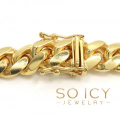 14k yellow gold solid miami link bracelet 8.50 inch 8.50mm
