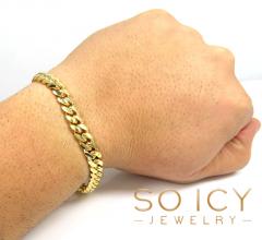 14k yellow gold solid miami link bracelet 8.50 inch 8.50mm