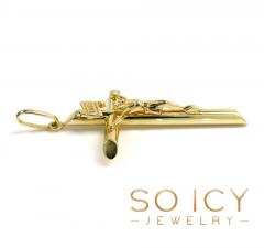 14k yellow gold medium jesus tube cross pendant 