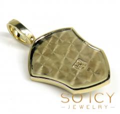 14k gold medium diamond lion shield pendant 1.25ct 