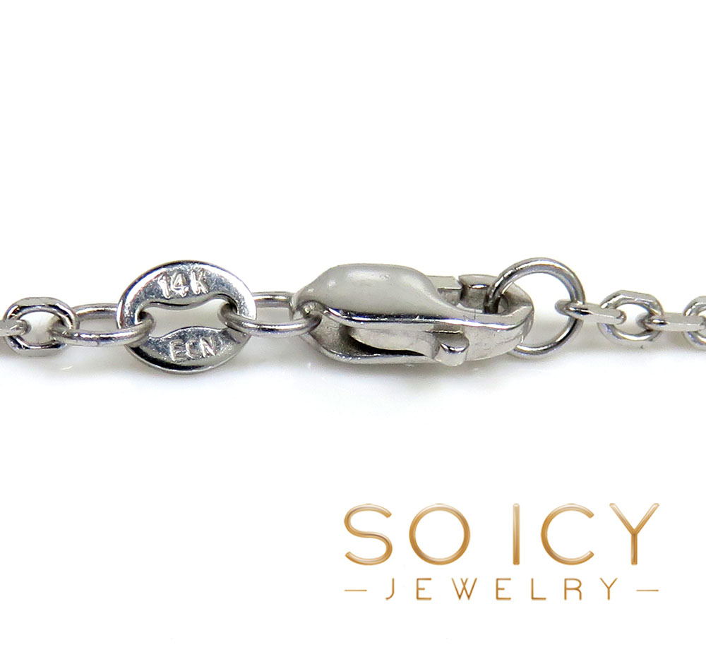 14k white gold super skinny solid cable chain 18-24 inch 1.7mm - Image 3