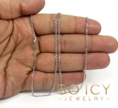 14k white gold super skinny solid cable chain 18-24 inch 1.7mm
