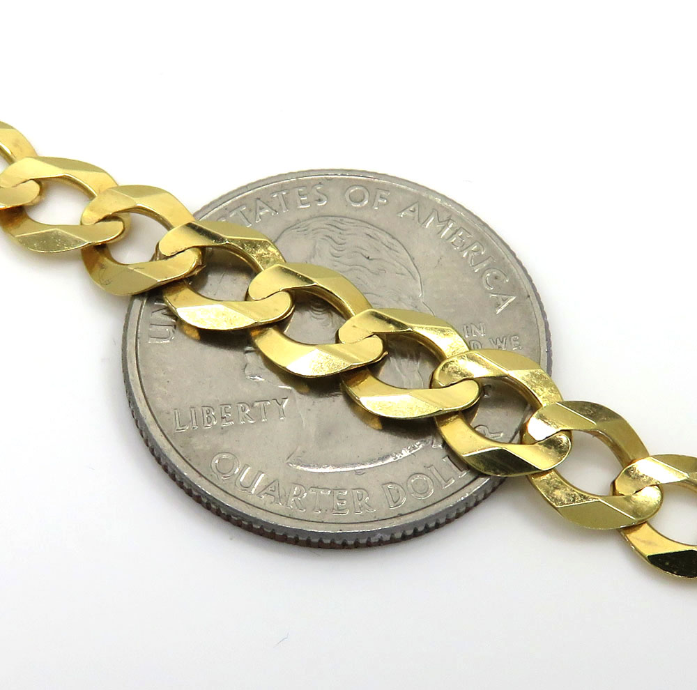 14k yellow gold cuban chain 7mm 18-26