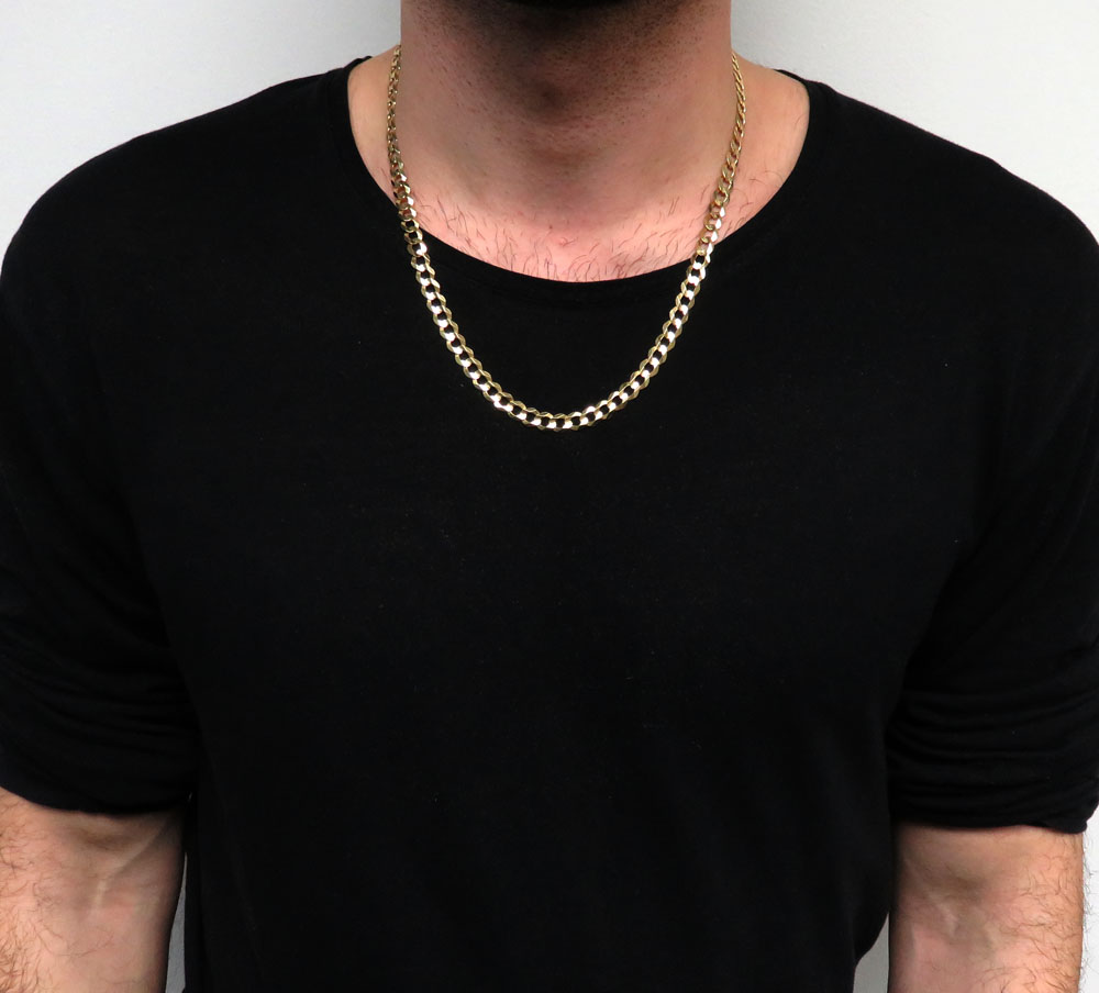 14k yellow gold cuban chain 7mm 18-26