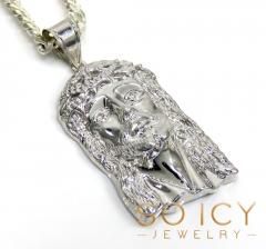  925 sterling silver medium classic jesus pendant w/ 22