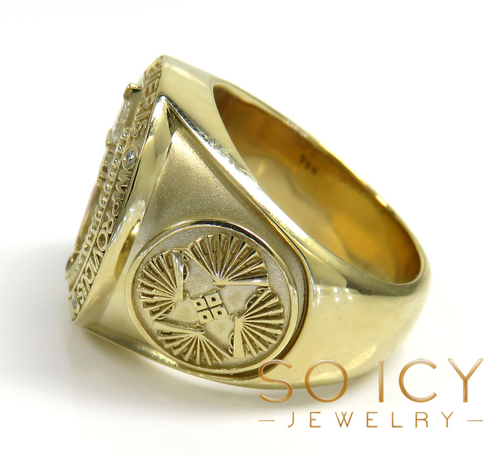 14k gold custom diamond ruby enamel college ring 0.50ct - Image 4