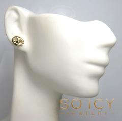 10k yellow gold hollow 7.50mm-16.80mm puffed mariner earrings