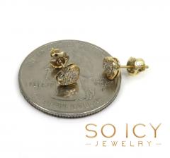 14k yellow gold small diamond heart earrings 0.08ct