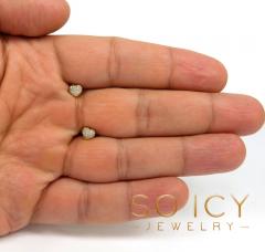 14k yellow gold small diamond heart earrings 0.08ct