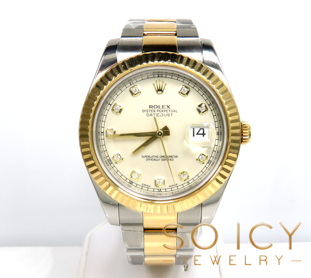 Preowned rolex datejust 2 yellow gold and stainless steel 