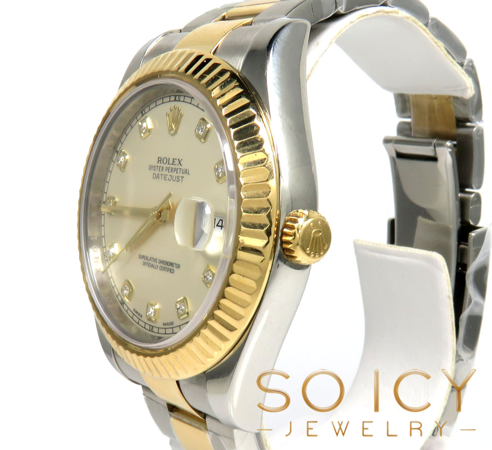 Preowned rolex datejust 2 yellow gold and stainless steel 