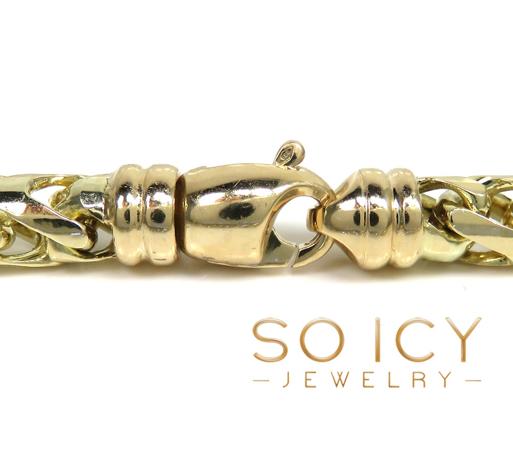 14k yellow gold solid diamond cut franco chain 20-30 inch 6.70mm