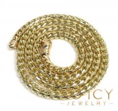 14k yellow gold solid diamond cut franco chain 20-30 inch 6.70mm