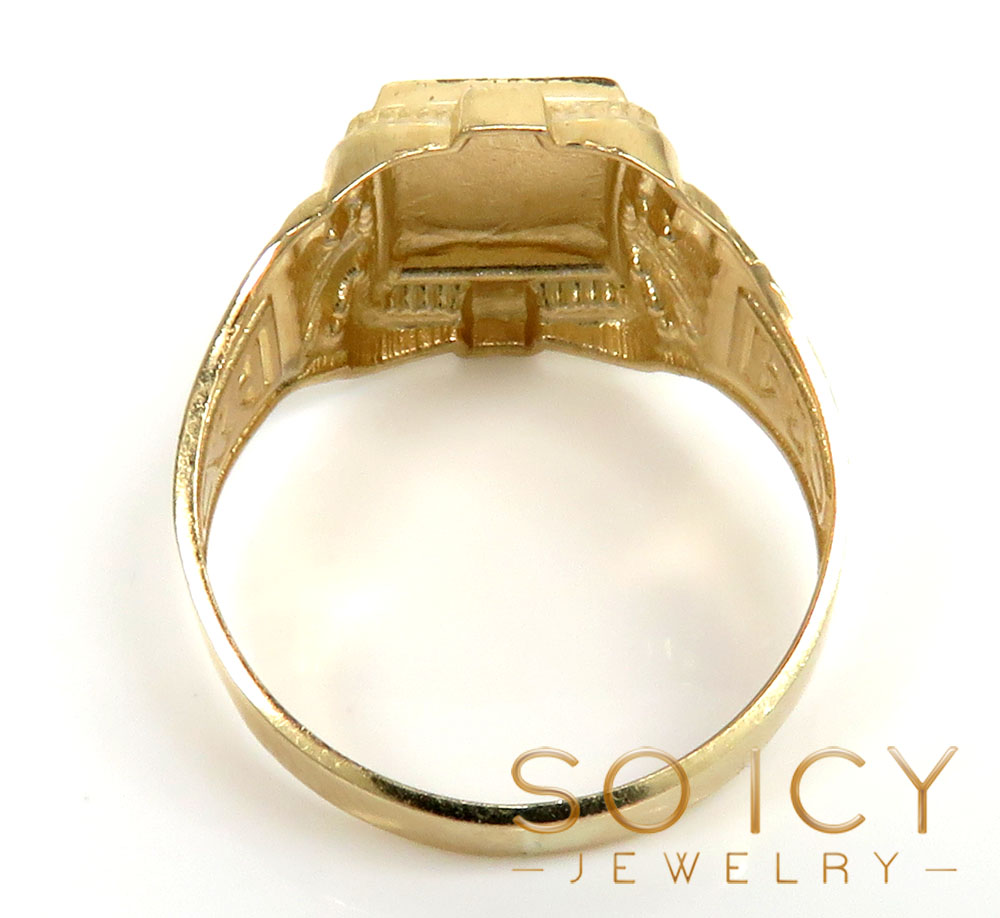 14k yellow gold fancy monogram ring 