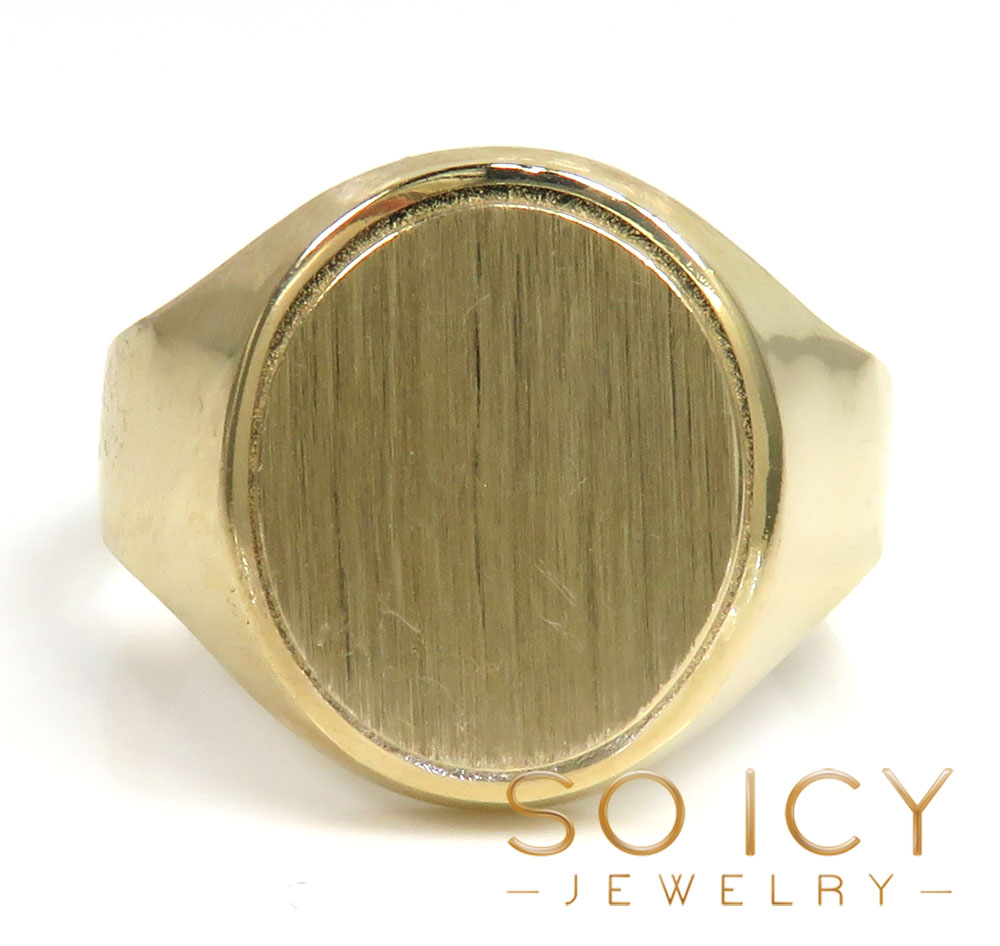 14k yellow gold oval monogram ring 
