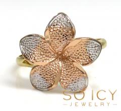 14k tri color flower ring