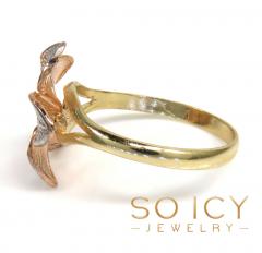 14k tri color flower ring
