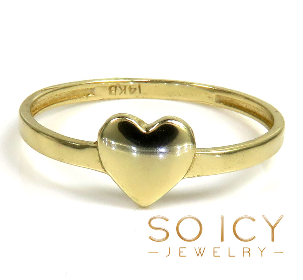 14k yellow gold heart ring 