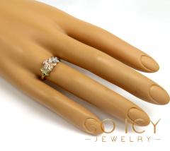 14k tri color three flower ring 