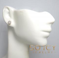 10k yellow real gold diamond square or round earrings  0.04-0.07ct 