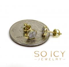 10k yellow real gold diamond square or round earrings  0.04-0.07ct 