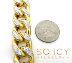 10k yellow gold super thick reversible two tone miami chain 24-30 inch 18mm
