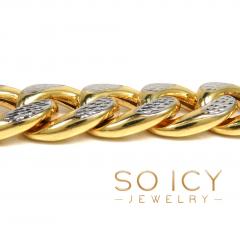 10k yellow gold super thick reversible two tone miami chain 24-30 inch 18mm