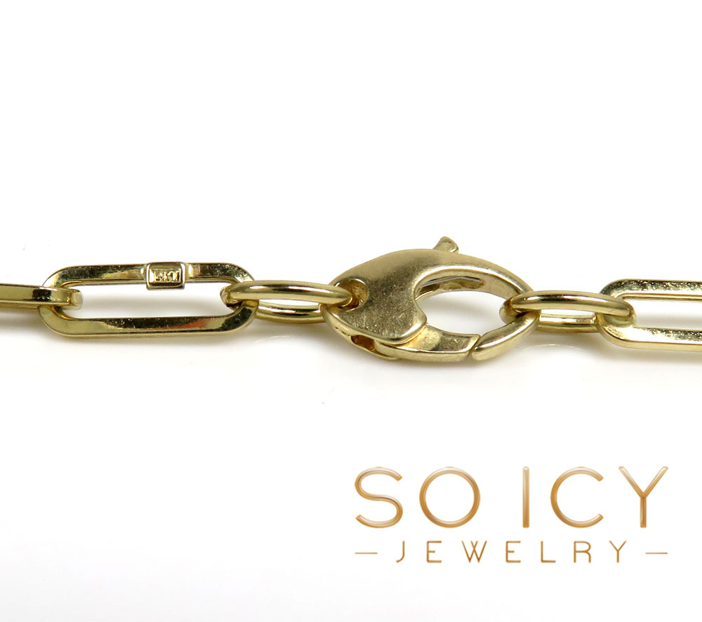 14k gold hollow paper clip chain 18-22 inch 3.80mm - Image 3