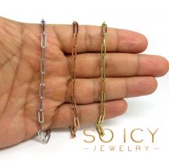 14k gold hollow paper clip chain 18-22 inch 3.80mm