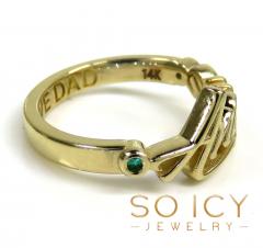 14k gold custom name ring emerald ring 0.10ct 