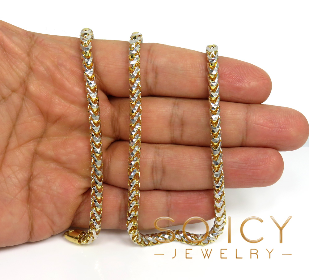 14k two gold prism cut franco chain 18-26 inch 5mm - Image 4