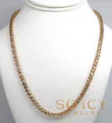 14k two gold prism cut franco chain 18-26 inch 5mm 