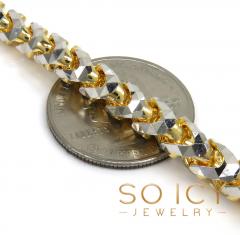 14k two gold prism cut franco chain 18-26 inch 6mm 
