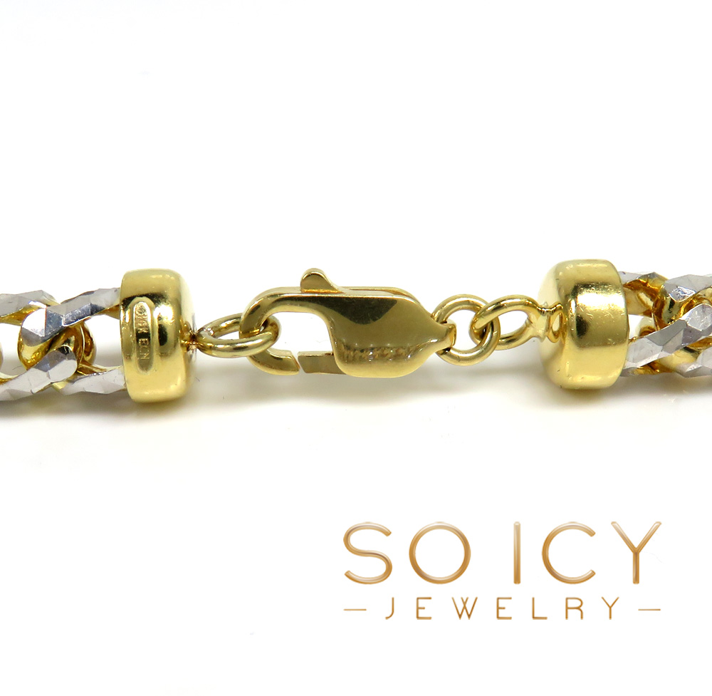 14k two gold prism cut franco chain 18-26 inch 6.50mm  - Image 3