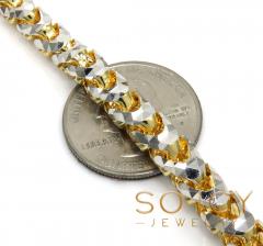 14k two gold prism cut franco chain 18-26 inch 6.50mm