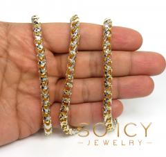 14k two gold prism cut franco chain 18-26 inch 6.50mm