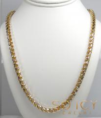 14k two gold prism cut franco chain 18-26 inch 6.50mm 