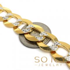 10k yellow gold diamond cut xl cuban link chain 20-26 inch 15mm