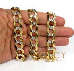 10k yellow gold diamond cut xl cuban link chain 20-26 inch 15mm