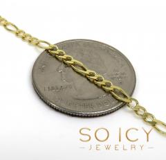 14k yellow gold solid figaro link chain 16-22 inch 2.50mm