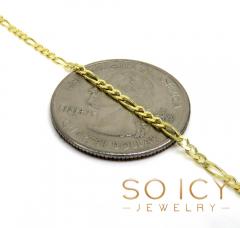 14k yellow gold skinny solid figaro link chain 18-22 inch 1.80mm 