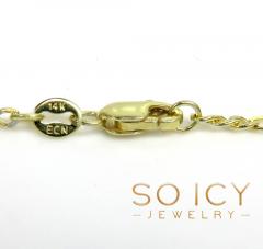 14k yellow gold skinny solid figaro link chain 18-22 inch 1.80mm 