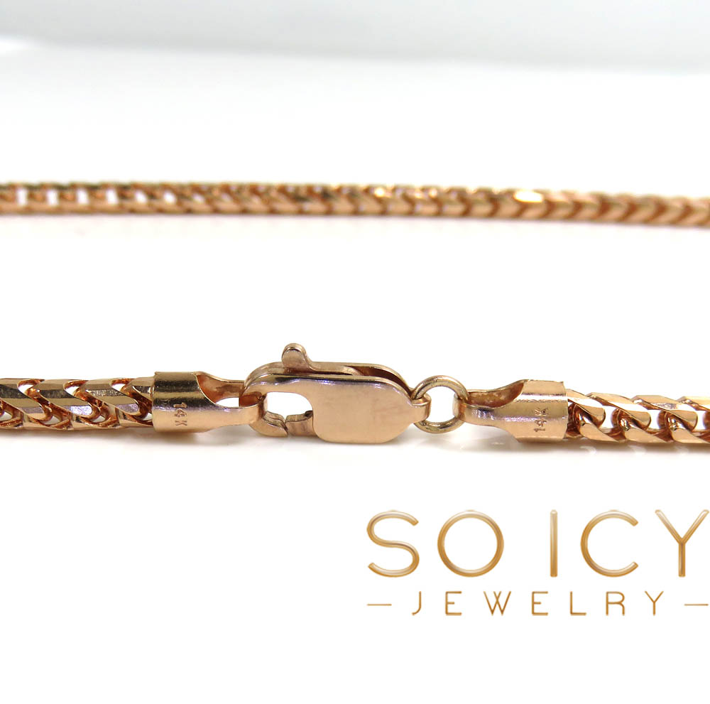 14k rose gold solid box franco chain 18-24 inch 3mm - Image 5