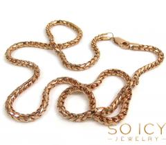 14k rose gold solid box franco chain 18-24 inch 3mm