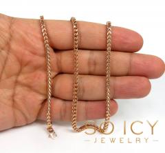 14k rose gold solid box franco chain 18-24 inch 3mm